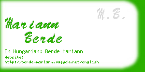 mariann berde business card